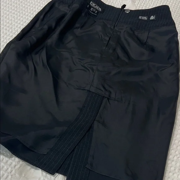 Escada Black Pinstripe Pencil Skirt